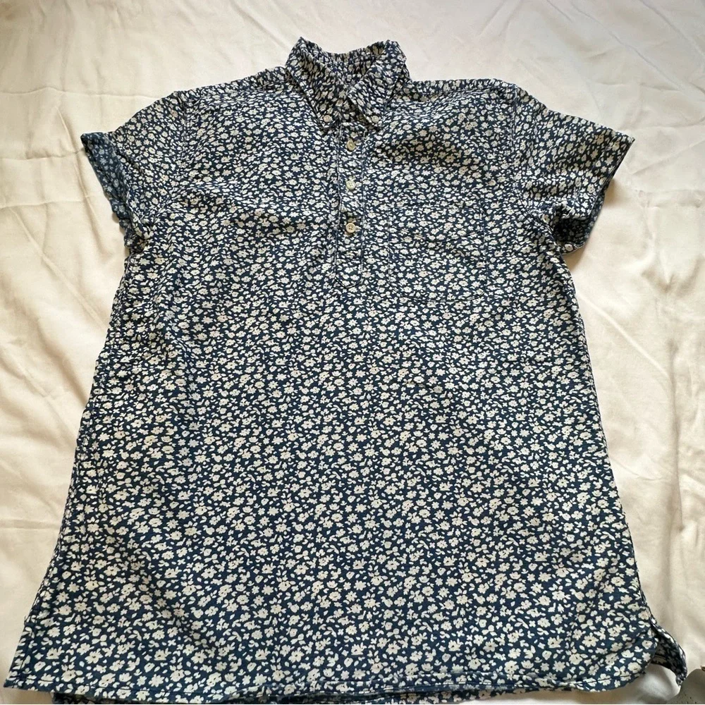 J. Crew Short Sleeve 1/4 Button Down
